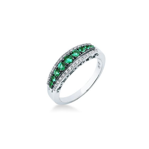 Ring Mirco Visconti Woman in White Gold Smeraldo 0.28 Ct P2160/10S - P2160/10S